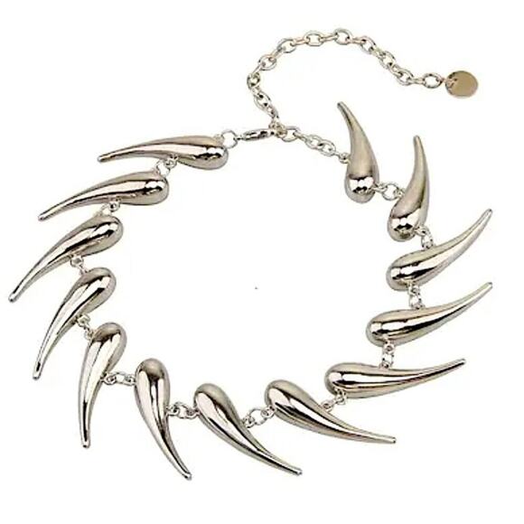 Stainless Steel Spiked Statement Choker Necklace - Picture 9 of 10